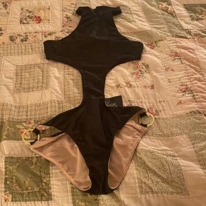 Black one piece swimsuit. Size large